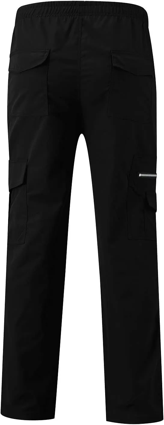 Baggy Cargo Pants MenMultiple Pockets Y2K PantsElastic Waist Cargo Pants Slim Fit Casual Trousers