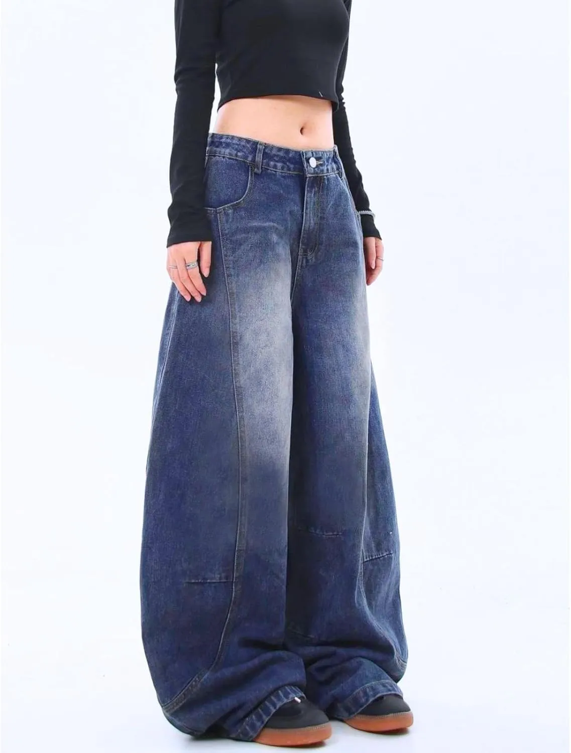 Baggy Jeans for Woman Men Loose Barrel Jeans High Waisted Wide Leg Pants Vintage Casual Trendy Denim Pants