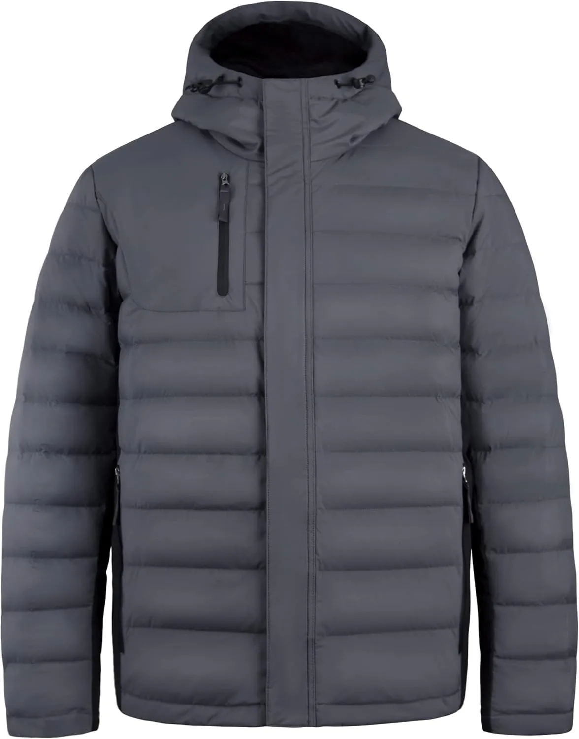 Bakery Men's Puffer Jacket Lightweight Water Resistant Hooded Down Jacket Insulated Winter Warm Coat