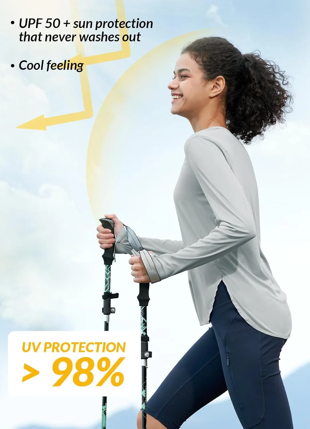 baleaf Sun-Dur Women's UPF 50  Shirts Long Sleeve Workout Lightweight Shirt Quick Dry Clothing Running Shirts Athletic Tops