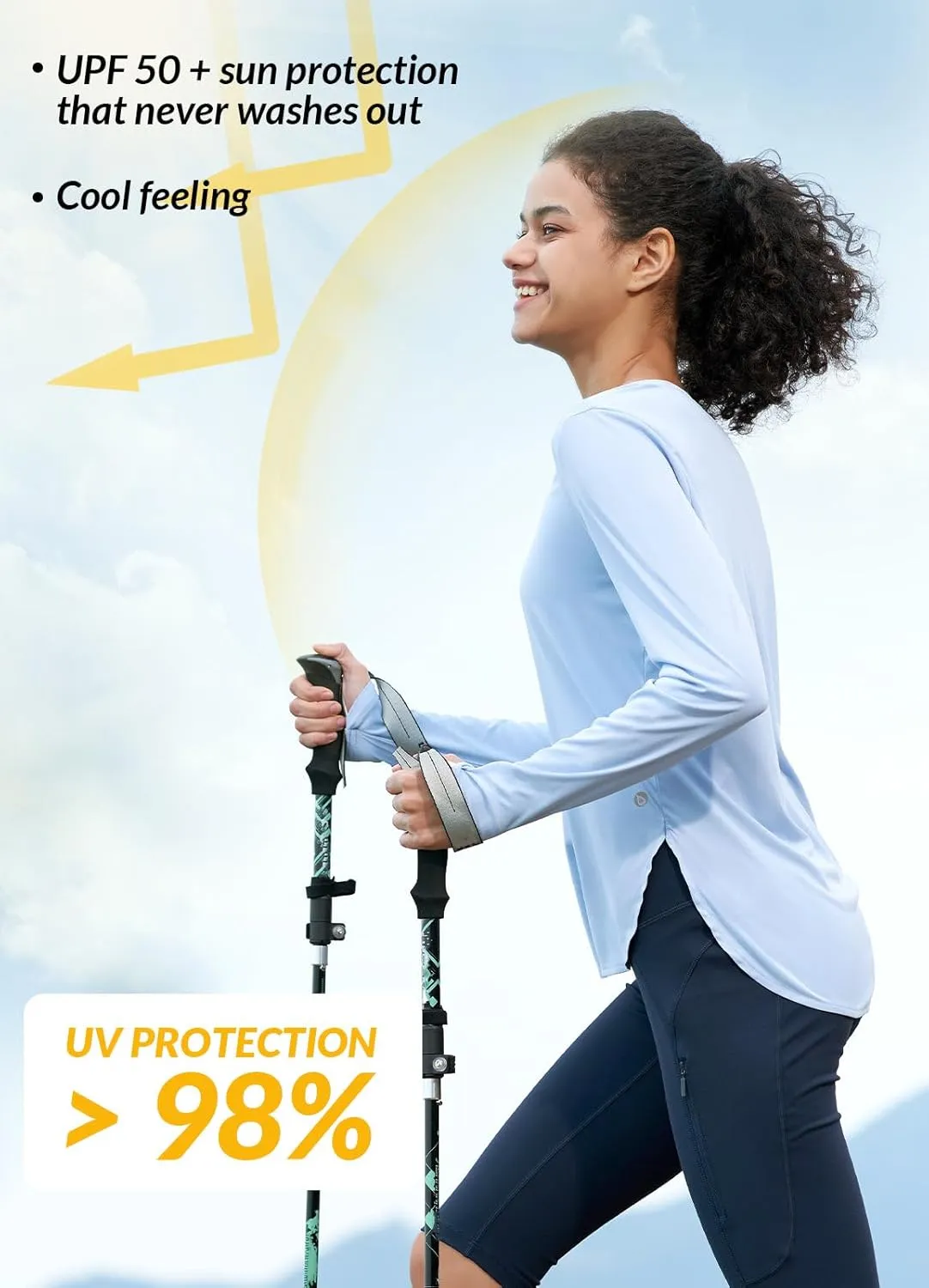 baleaf Sun-Dur Women's UPF 50  Shirts Long Sleeve Workout Lightweight Shirt Quick Dry Clothing Running Shirts Athletic Tops