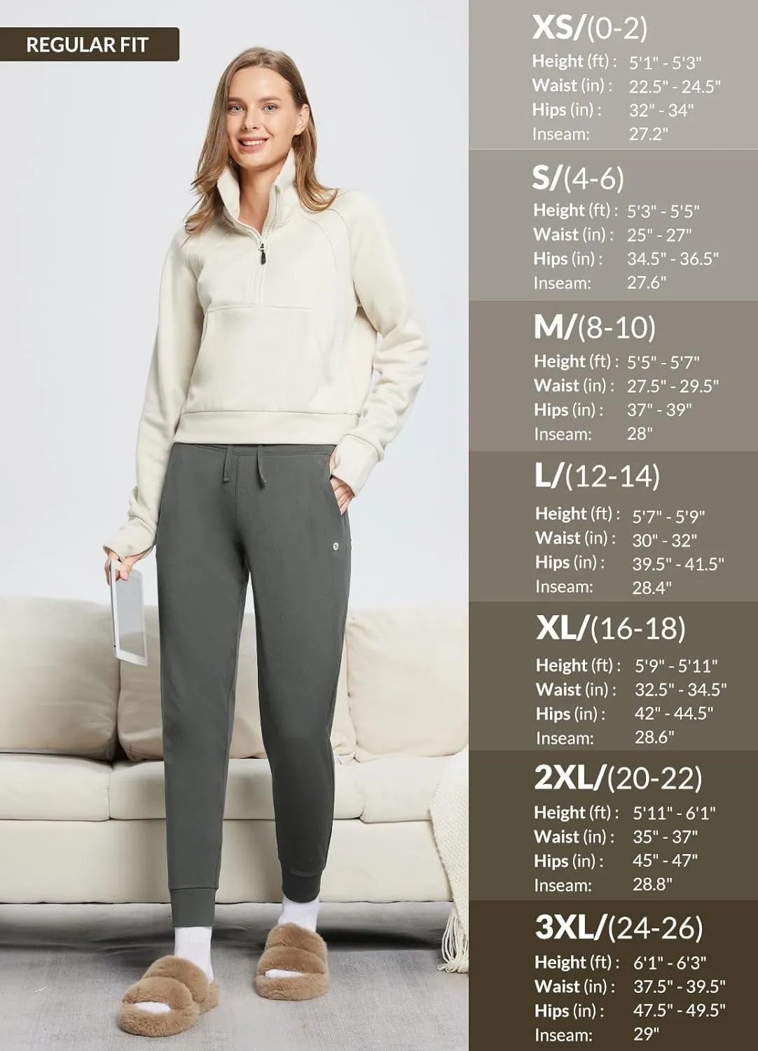 baleaf Women's Fleece Lined Pants Water-Resistant Sweatpants Winter Thermal Ski Hiking Running Joggers