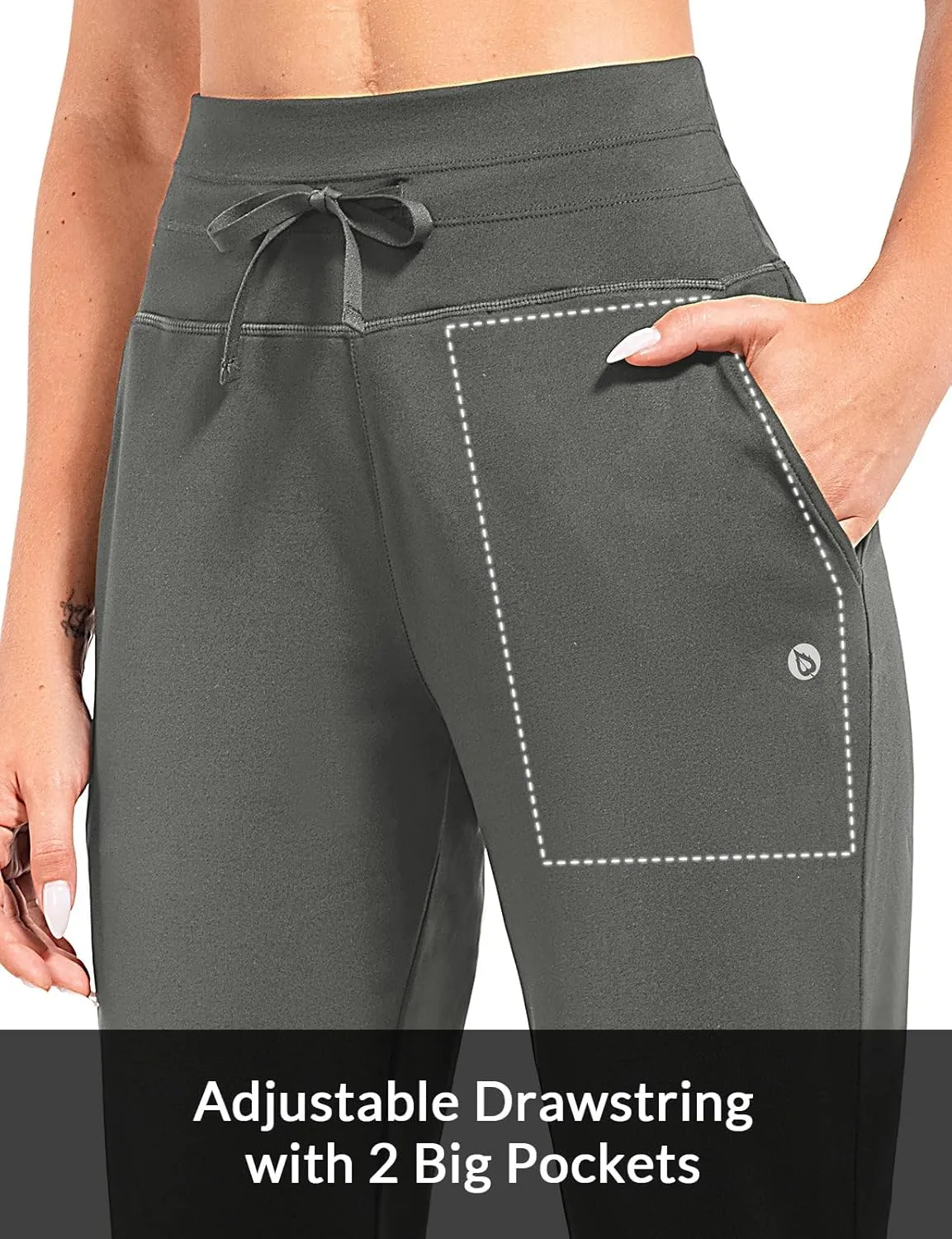 baleaf Women's Fleece Lined Pants Water-Resistant Sweatpants Winter Thermal Ski Hiking Running Joggers