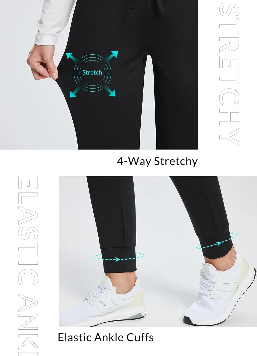 baleaf Women's Fleece Lined Pants Water-Resistant Sweatpants Winter Thermal Ski Hiking Running Joggers