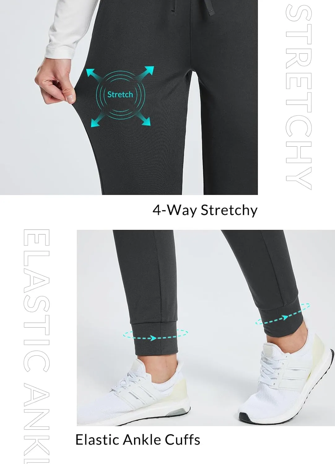 baleaf Women's Fleece Lined Pants Water-Resistant Sweatpants Winter Thermal Ski Hiking Running Joggers