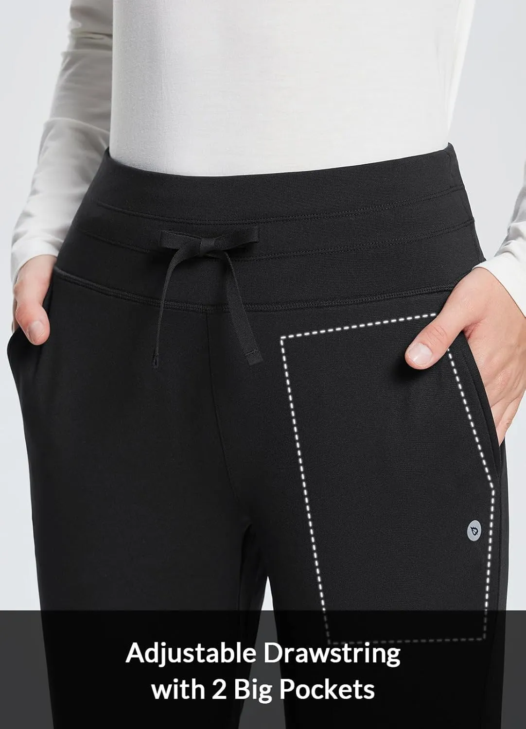 baleaf Women's Fleece Lined Pants Water-Resistant Sweatpants Winter Thermal Ski Hiking Running Joggers