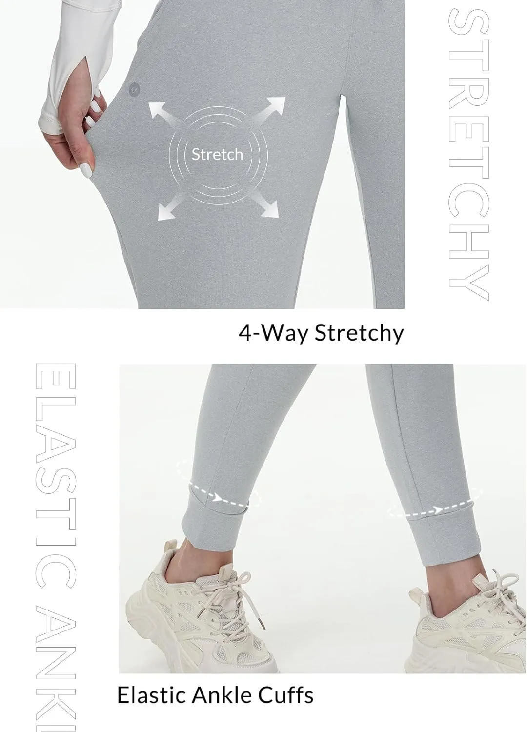 baleaf Women's Fleece Lined Pants Water-Resistant Sweatpants Winter Thermal Ski Hiking Running Joggers