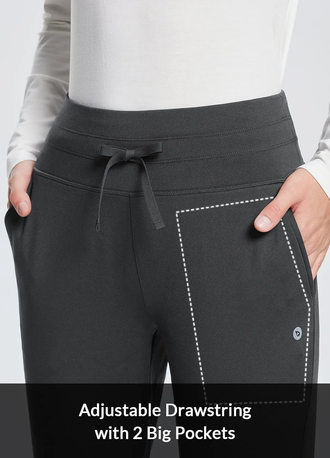 baleaf Women's Fleece Lined Pants Water-Resistant Sweatpants Winter Thermal Ski Hiking Running Joggers