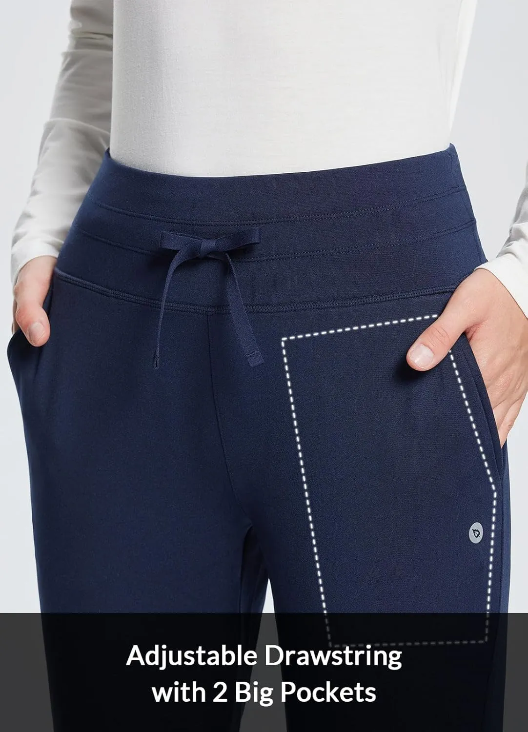 baleaf Women's Fleece Lined Pants Water-Resistant Sweatpants Winter Thermal Ski Hiking Running Joggers