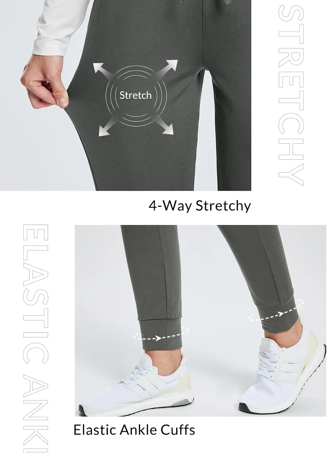 baleaf Women's Fleece Lined Pants Water-Resistant Sweatpants Winter Thermal Ski Hiking Running Joggers