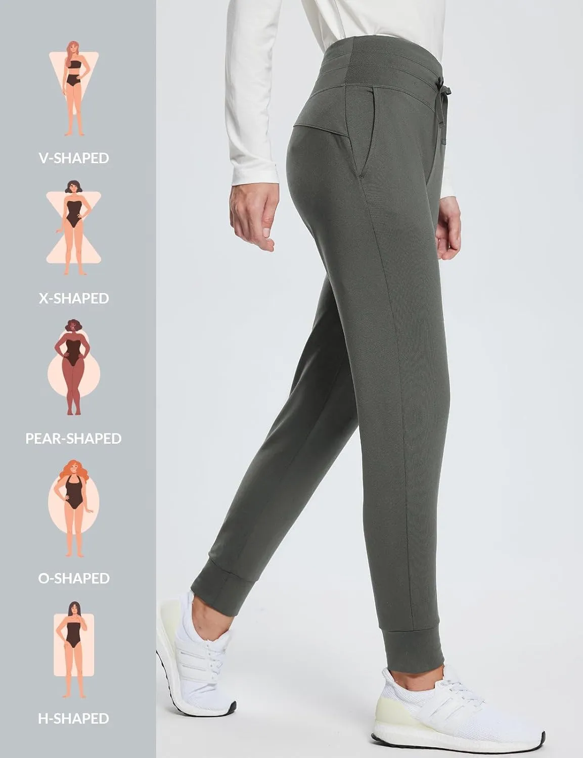 baleaf Women's Fleece Lined Pants Water-Resistant Sweatpants Winter Thermal Ski Hiking Running Joggers