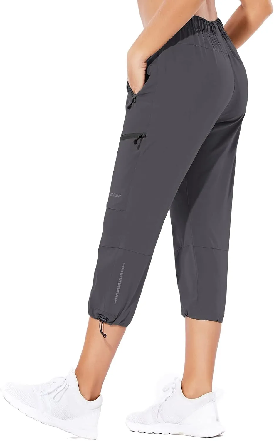 baleaf Women's Hiking Cargo Capris Outdoor Lightweight Water Resistant Pants UPF 50 Zipper Pockets