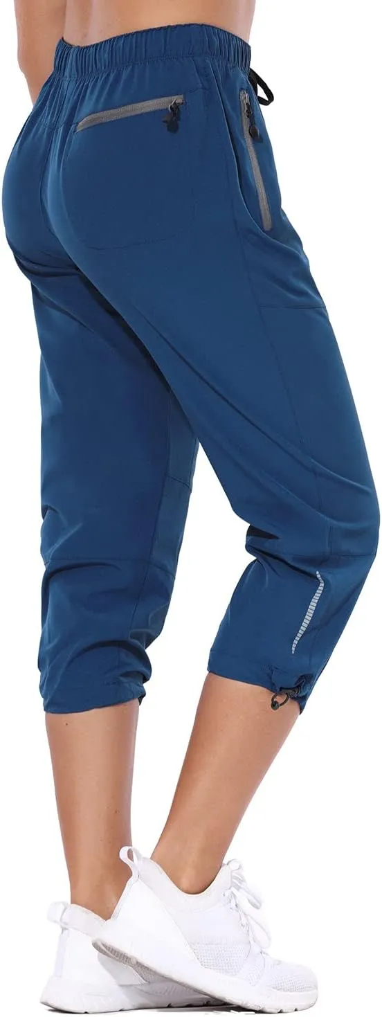 baleaf Women's Hiking Cargo Capris Outdoor Lightweight Water Resistant Pants UPF 50 Zipper Pockets
