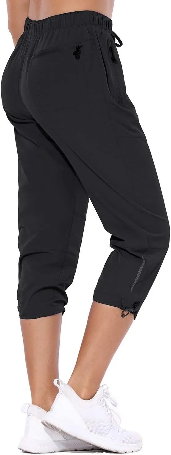 baleaf Women's Hiking Cargo Capris Outdoor Lightweight Water Resistant Pants UPF 50 Zipper Pockets