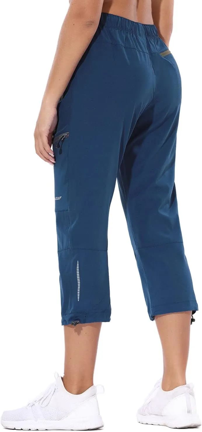 baleaf Women's Hiking Cargo Capris Outdoor Lightweight Water Resistant Pants UPF 50 Zipper Pockets