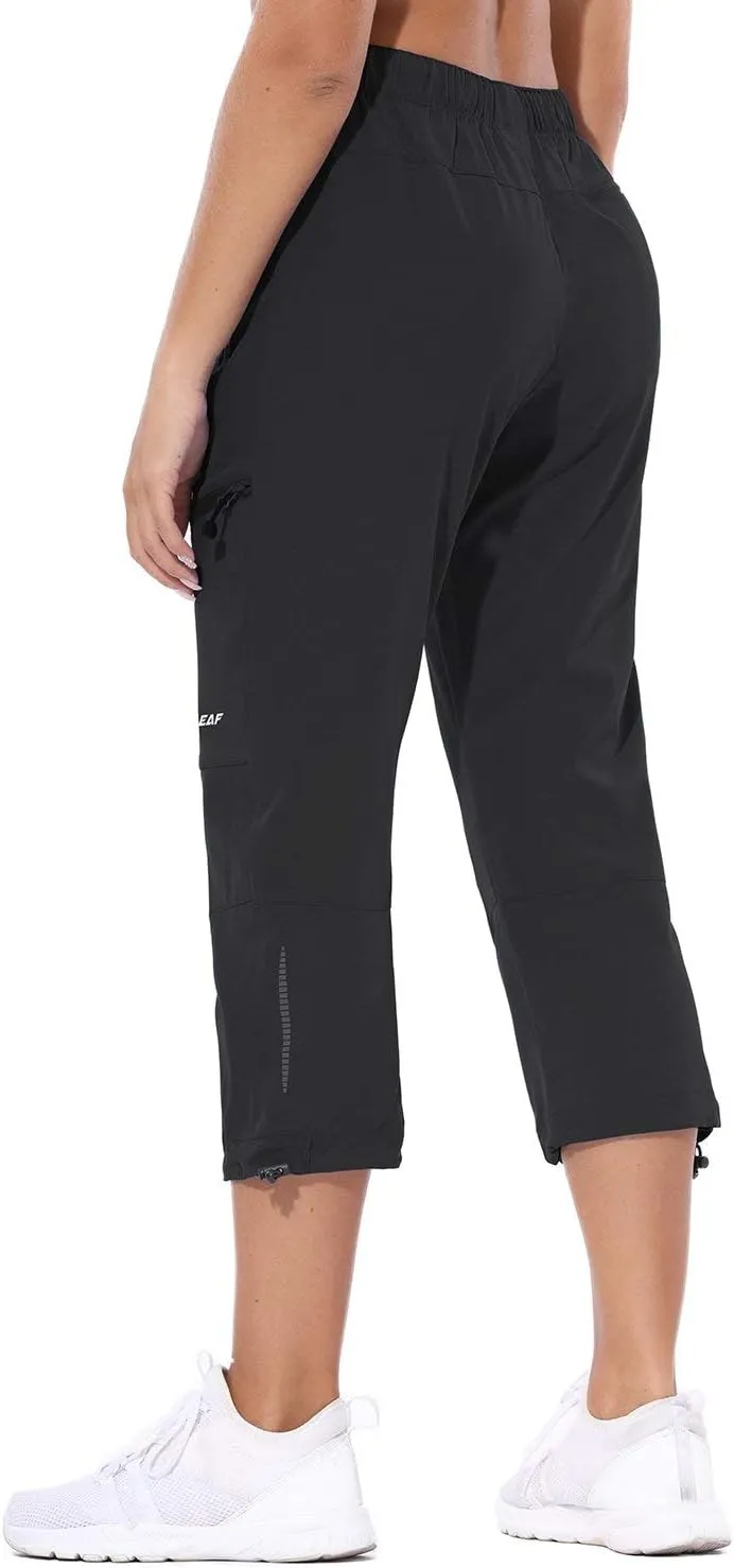 baleaf Women's Hiking Cargo Capris Outdoor Lightweight Water Resistant Pants UPF 50 Zipper Pockets