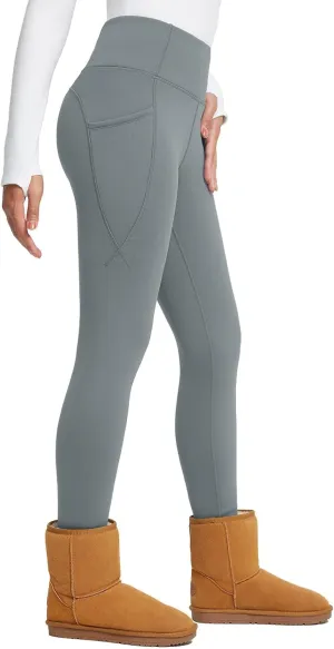 baleaf Women's Thick Fleece Lined Leggings Winter Warm Thermal High Waisted Tummy Control Snow Ski Pants