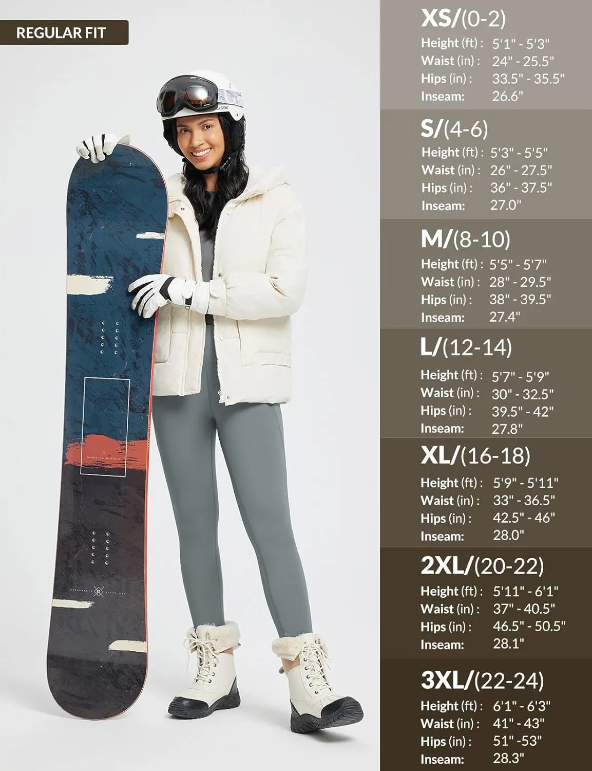 baleaf Women's Thick Fleece Lined Leggings Winter Warm Thermal High Waisted Tummy Control Snow Ski Pants