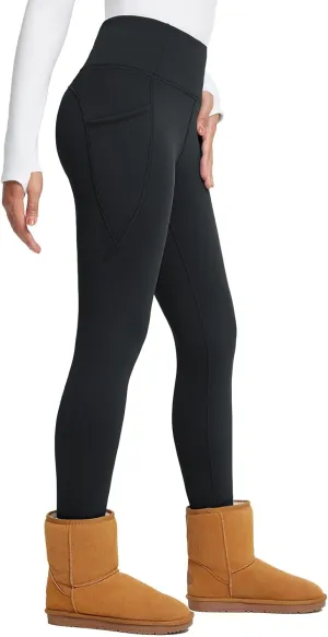 baleaf Women's Thick Fleece Lined Leggings Winter Warm Thermal High Waisted Tummy Control Snow Ski Pants