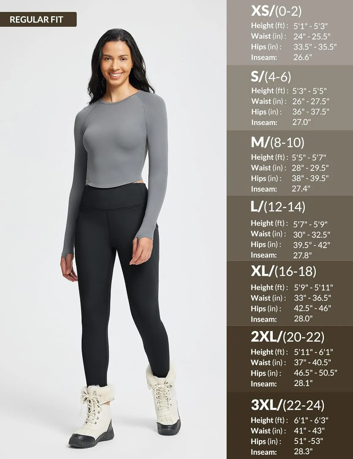 baleaf Women's Thick Fleece Lined Leggings Winter Warm Thermal High Waisted Tummy Control Snow Ski Pants