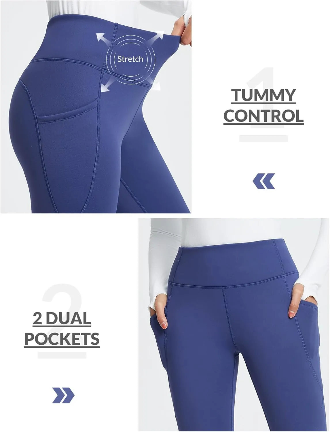 baleaf Women's Thick Fleece Lined Leggings Winter Warm Thermal High Waisted Tummy Control Snow Ski Pants