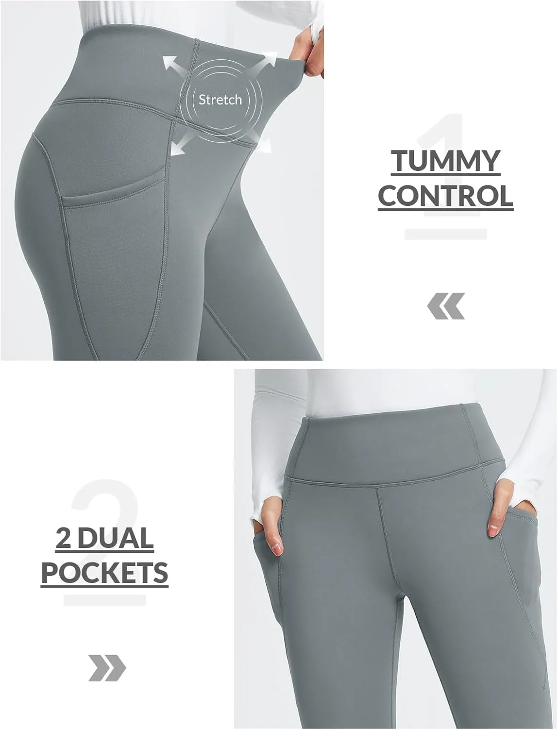 baleaf Women's Thick Fleece Lined Leggings Winter Warm Thermal High Waisted Tummy Control Snow Ski Pants