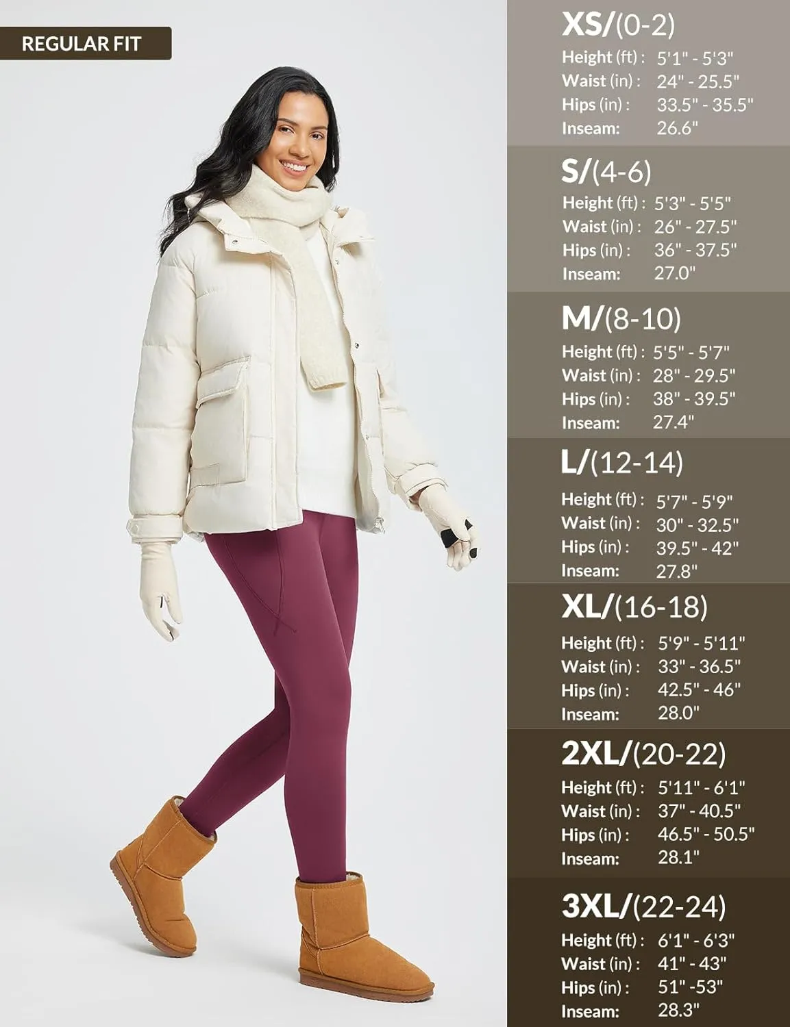baleaf Women's Thick Fleece Lined Leggings Winter Warm Thermal High Waisted Tummy Control Snow Ski Pants