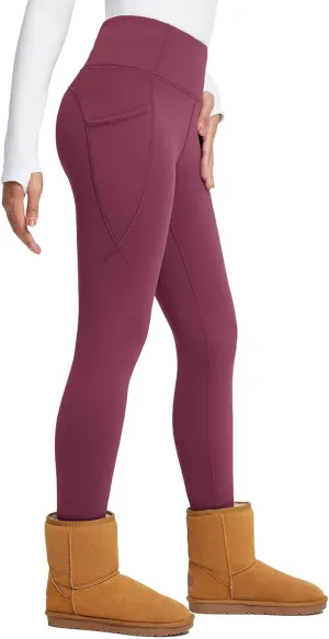 baleaf Women's Thick Fleece Lined Leggings Winter Warm Thermal High Waisted Tummy Control Snow Ski Pants