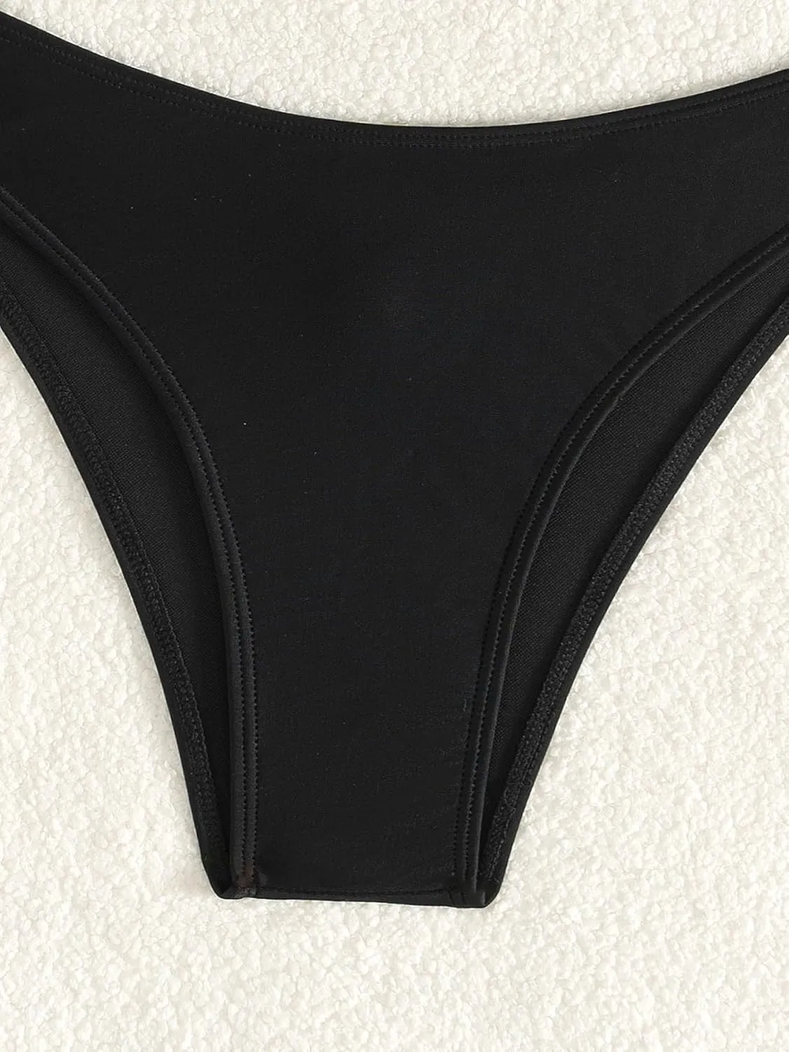 Bandeau Bikini Set Womens Self-Tie Back Swimsuit 2 Piece Cheeky High Cut Swimwear