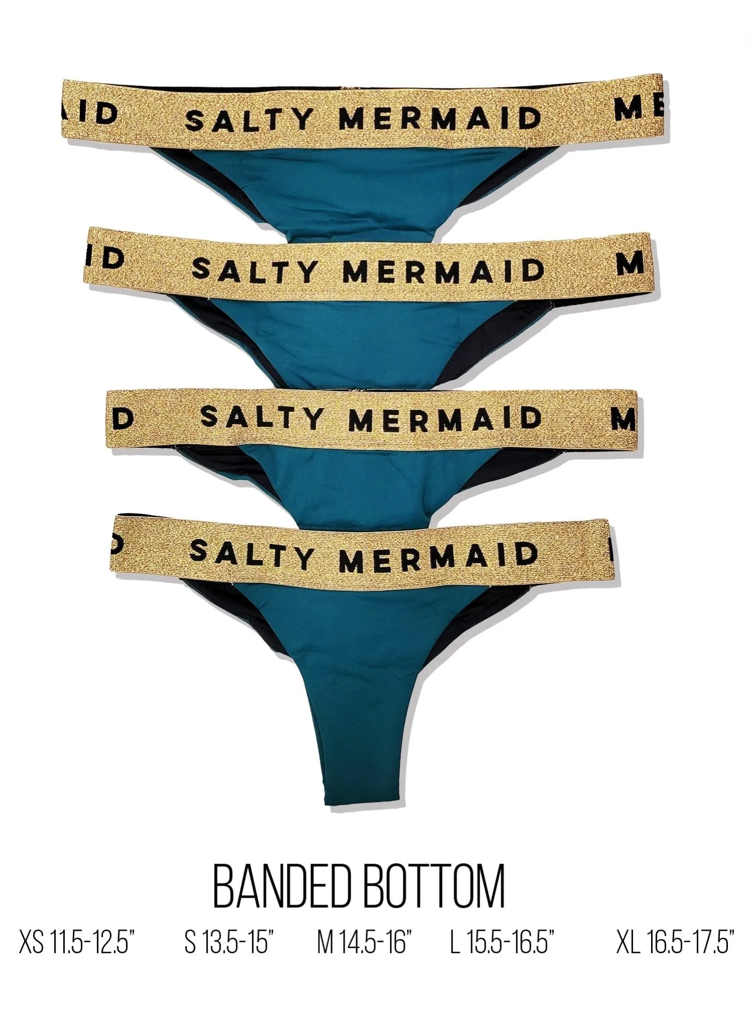Banded Bikini Bottom - My Private Jet Black / Rose Gold