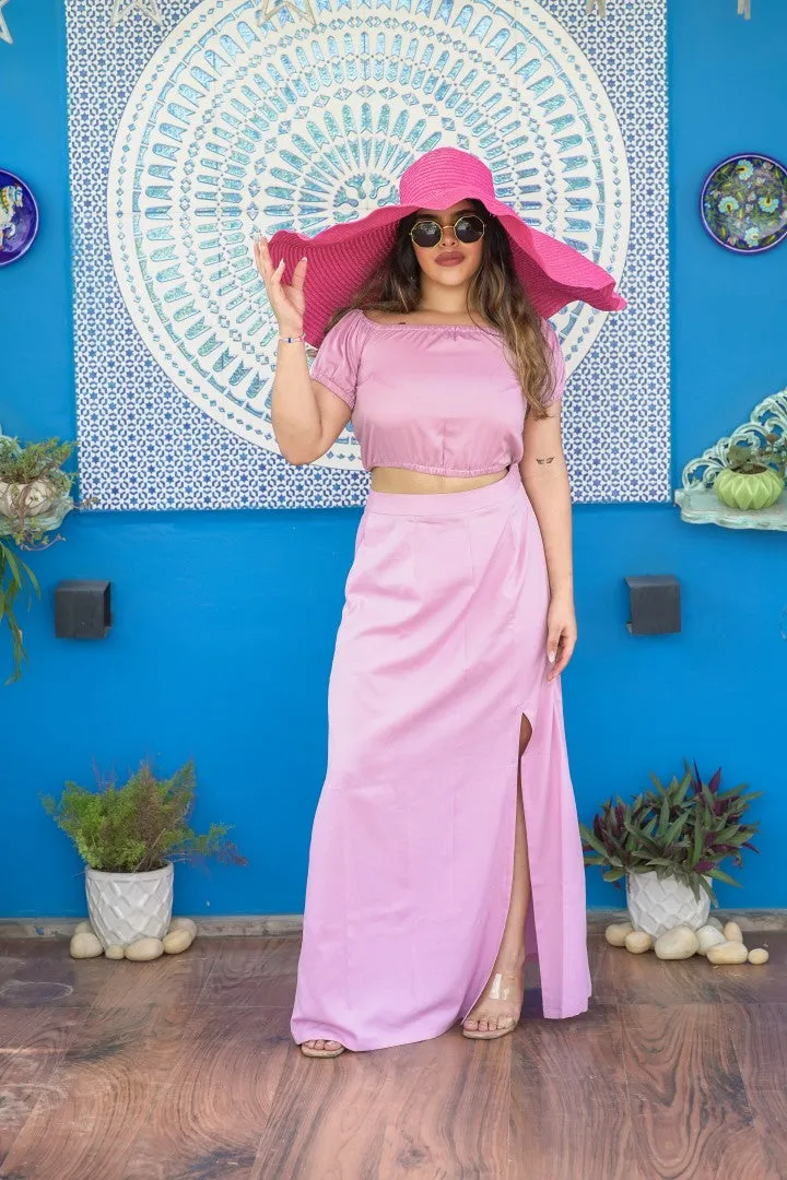 BARE BLISS PINK COORD SET FOR WOMEN