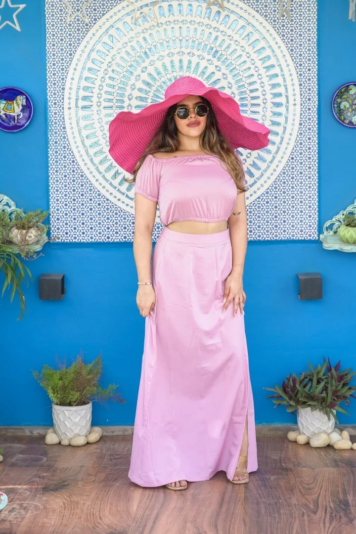 BARE BLISS PINK COORD SET FOR WOMEN
