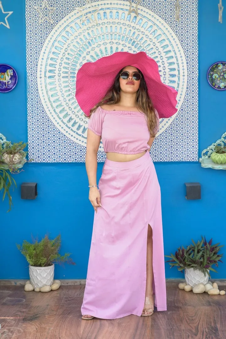 BARE BLISS PINK COORD SET FOR WOMEN