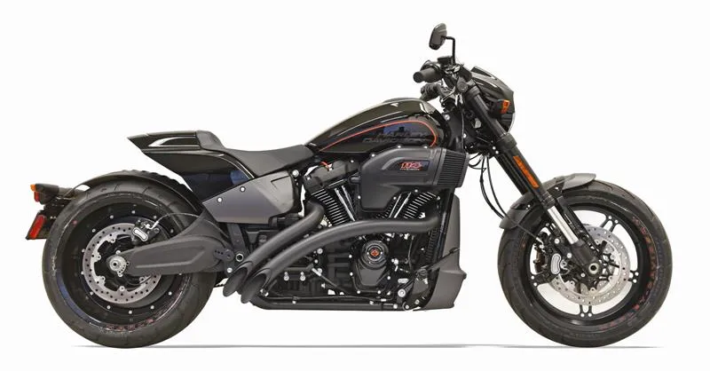 BASSANI Radial Sweeper Exhaust - Black  - Suits Softail 2018 