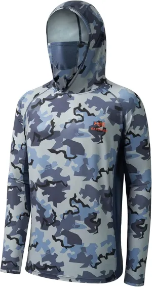 BASSDASH UPF 50  Mens Hunting Shirts with Mask Long Sleeve Camo Fishing Hoodie