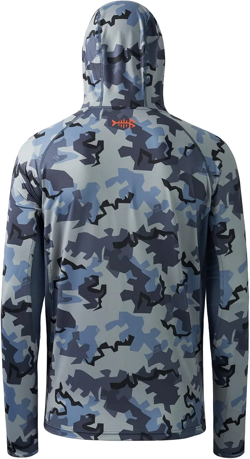 BASSDASH UPF 50  Mens Hunting Shirts with Mask Long Sleeve Camo Fishing Hoodie
