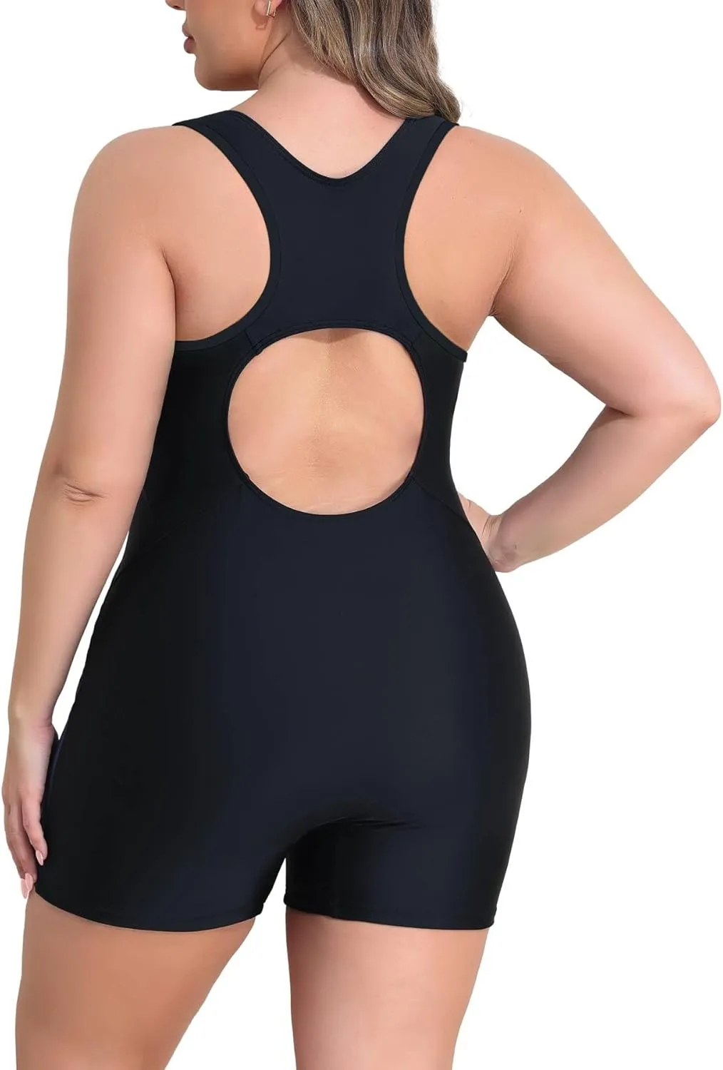 beautyin Plus Size Swimsuit for Women Athletic Boyleg One Piece Bathing Suit