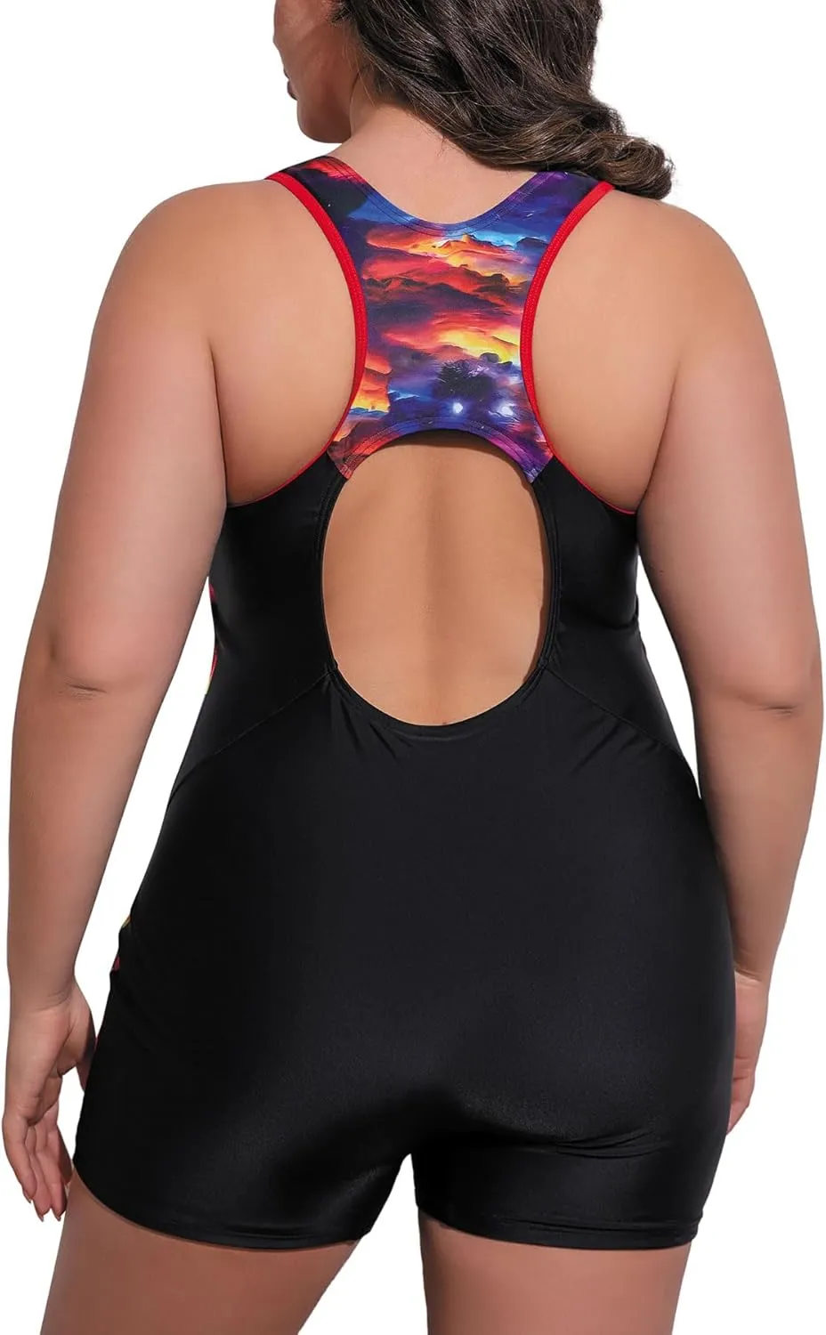 beautyin Plus Size Swimsuit for Women Athletic Boyleg One Piece Bathing Suit