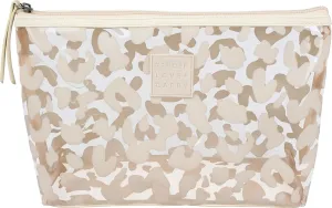 Beige and Transparent Leopard Print Holdall - Water-Resistant Travel Bag for Toiletries & Cosmetic Essentials