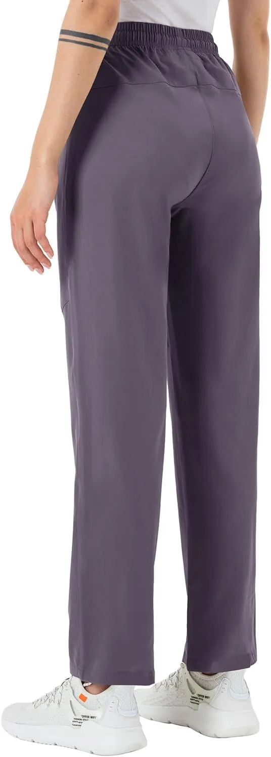 BGOWATU Women's Hiking Cargo Pants Quick Dry Lightweight Water Resistant Joggers Pants Zipper Pockets