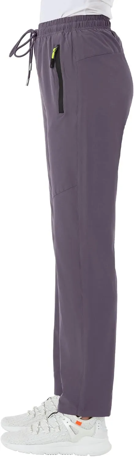 BGOWATU Women's Hiking Cargo Pants Quick Dry Lightweight Water Resistant Joggers Pants Zipper Pockets