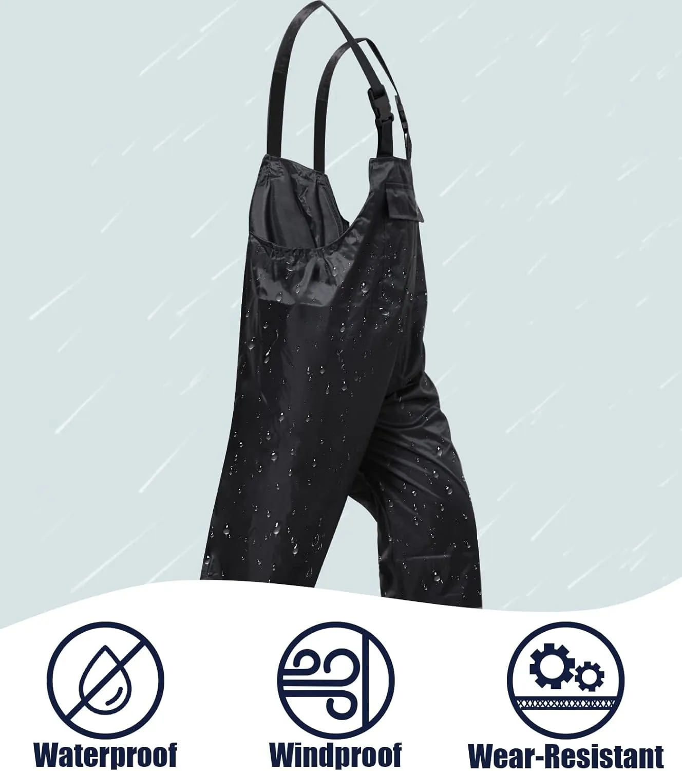 Bib Rain Pants for Men Waterproof Rain Gear for Women Workwear Bib Overalls Trousers for Fishing