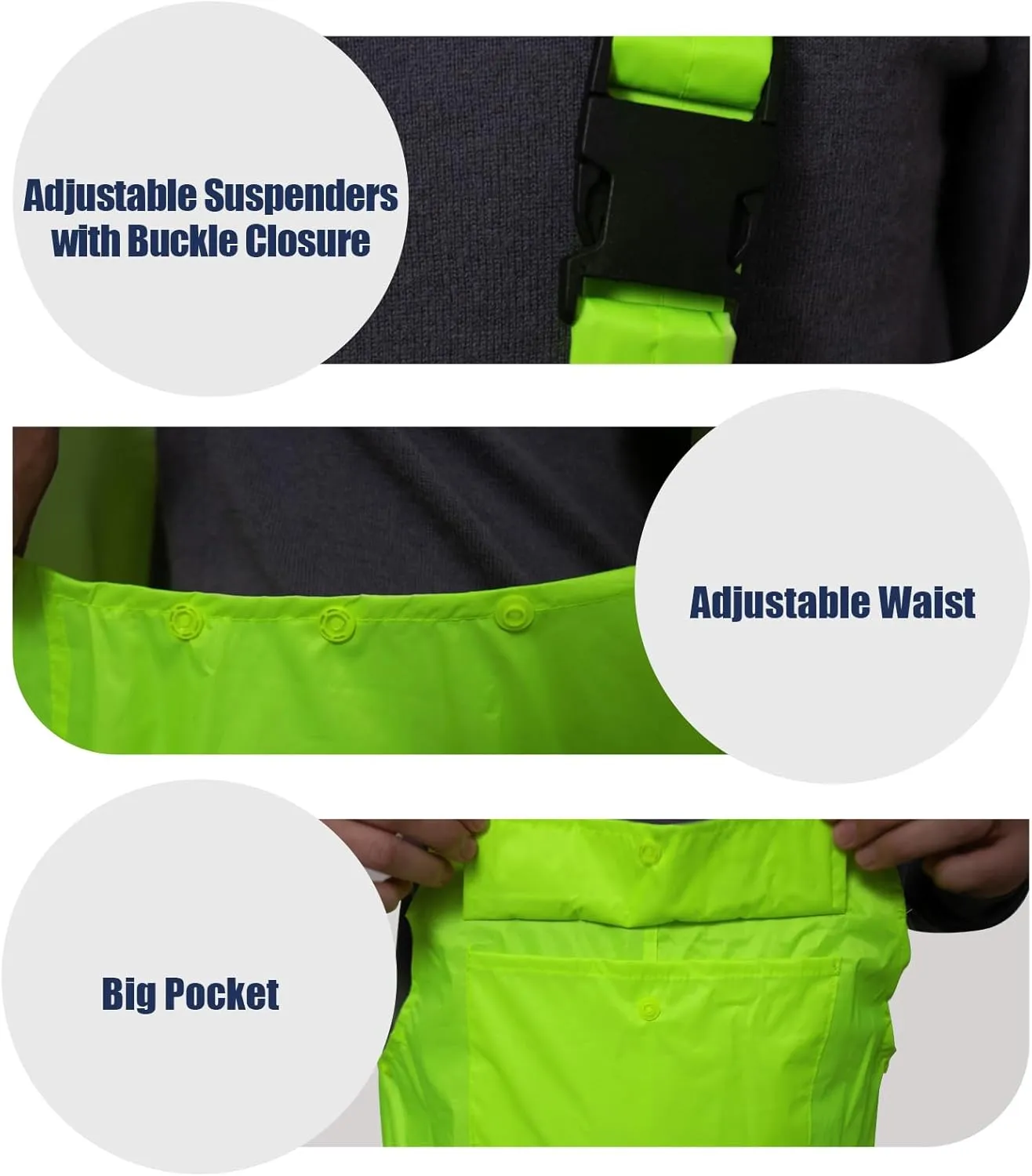 Bib Rain Pants for Men Waterproof Rain Gear for Women Workwear Bib Overalls Trousers for Fishing