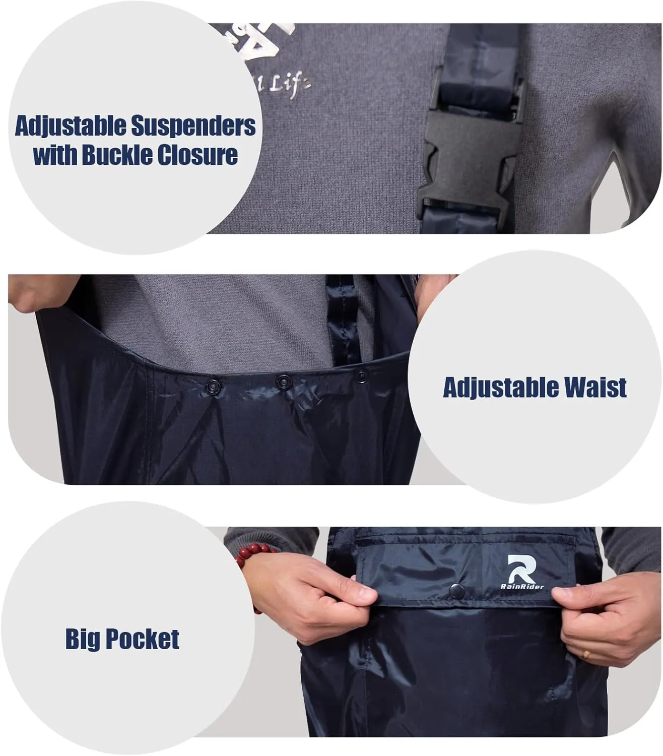 Bib Rain Pants for Men Waterproof Rain Gear for Women Workwear Bib Overalls Trousers for Fishing