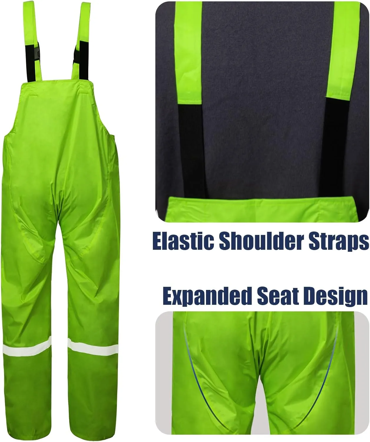 Bib Rain Pants for Men Waterproof Rain Gear for Women Workwear Bib Overalls Trousers for Fishing