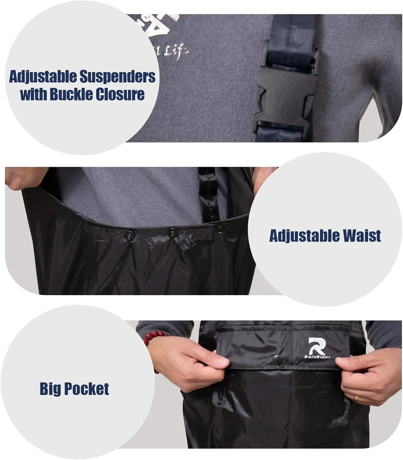 Bib Rain Pants for Men Waterproof Rain Gear for Women Workwear Bib Overalls Trousers for Fishing