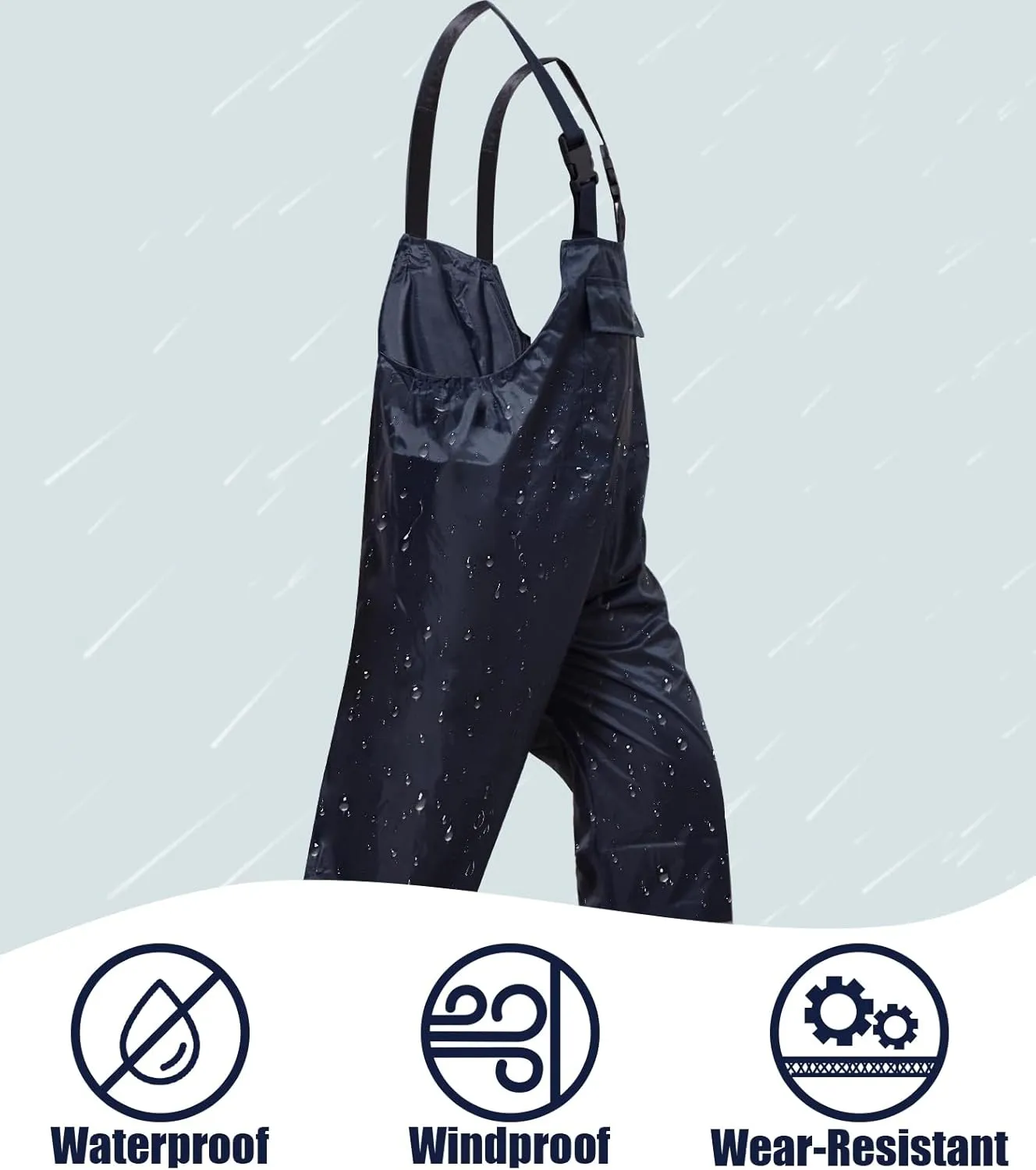 Bib Rain Pants for Men Waterproof Rain Gear for Women Workwear Bib Overalls Trousers for Fishing