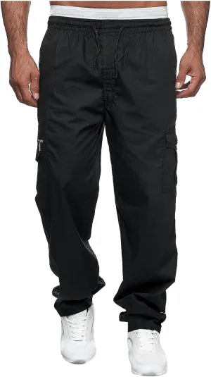 Big and Tall Cargo Pants for MenMultiple Pockets Pants Casual Elastic Waist Cargo Pants Casual Trousers