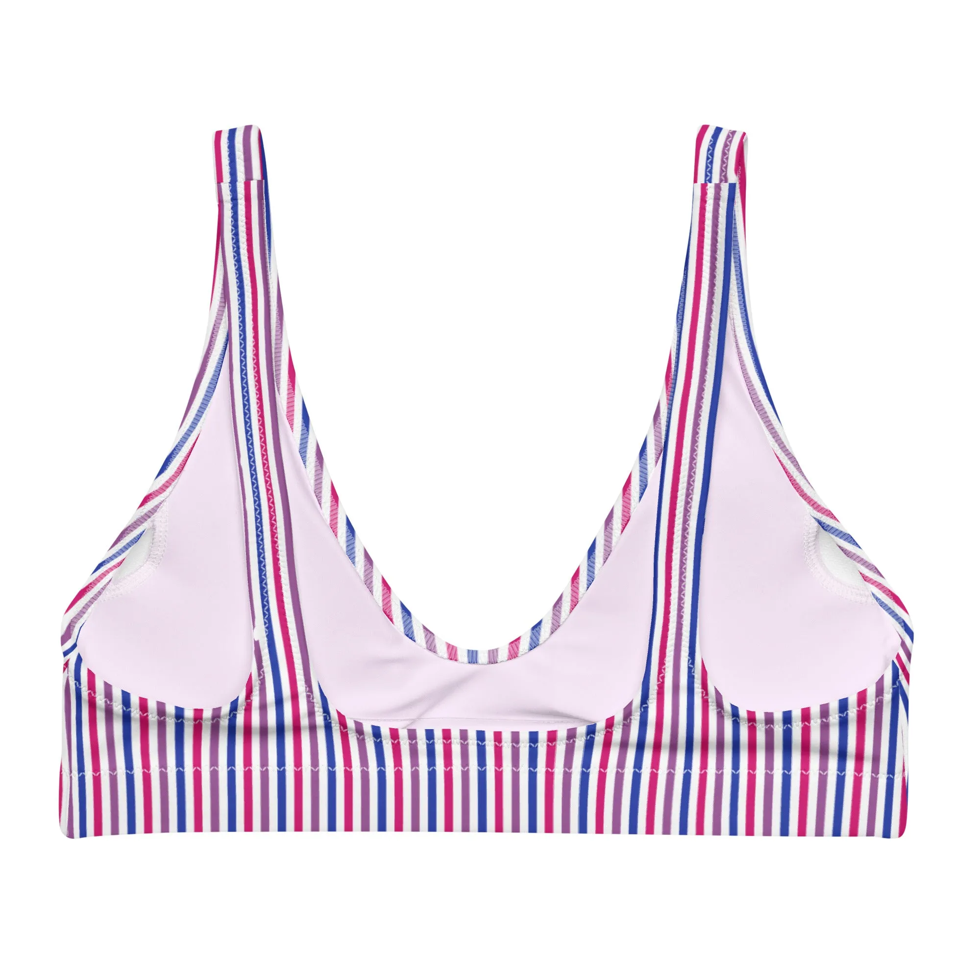 Bisexual Striped Athletic Bikini Top