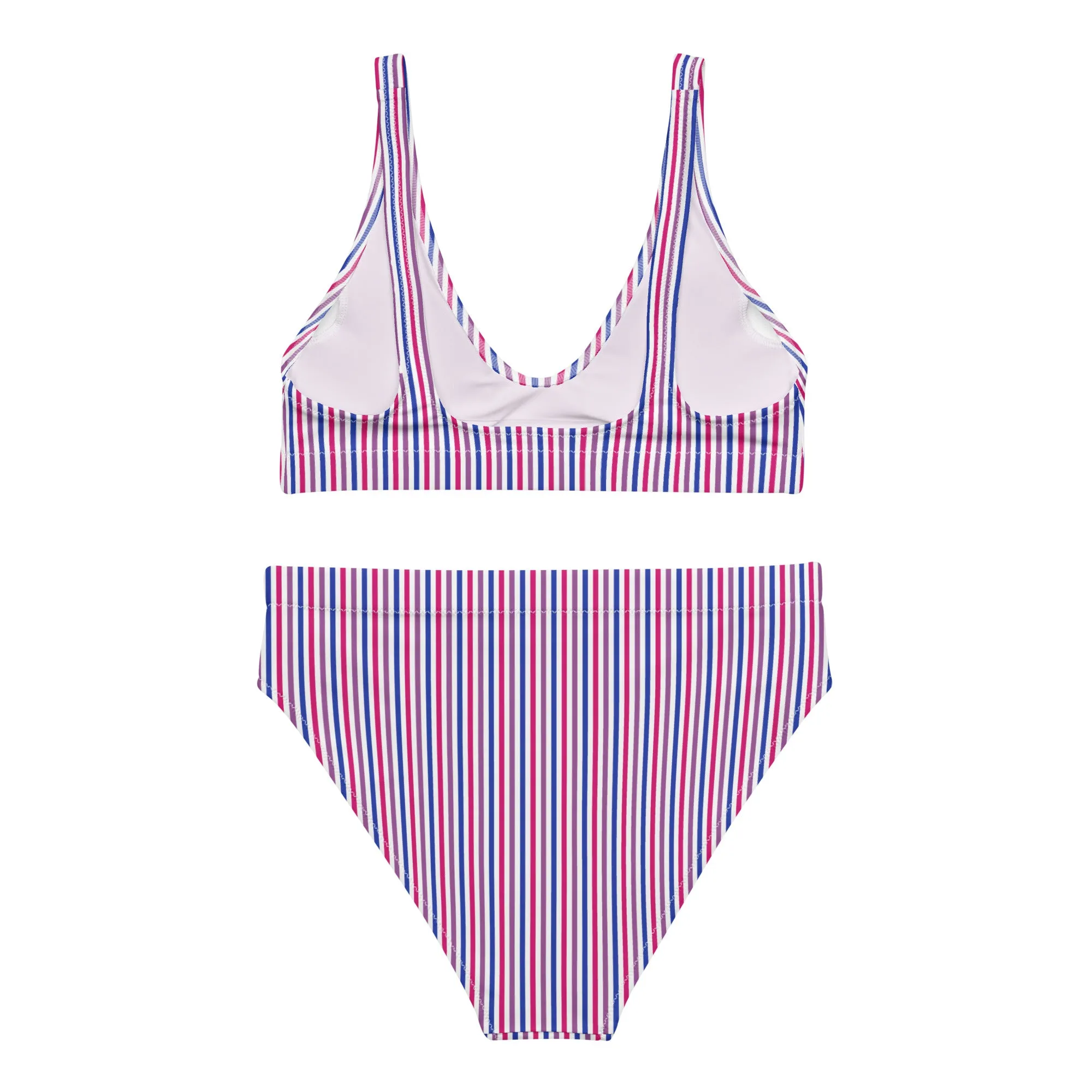 Bisexual Striped Athletic Bikini Top